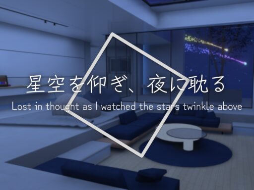 星空を仰ぎ、夜に耽る – Lost in thought as I watched the stars twinkle above