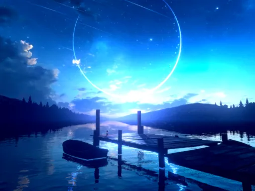 星と繊月